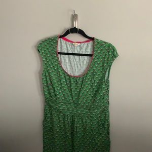 BODEN | green + pink flower dress